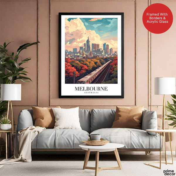 Melbourne City Australia | Abstract Travel Artwork #00646