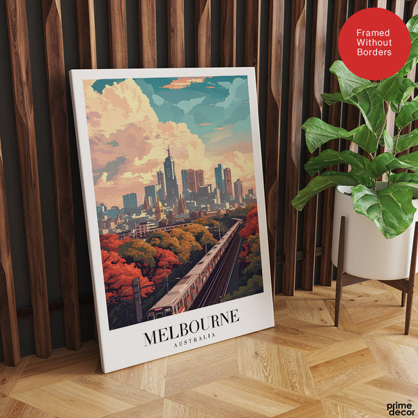 Melbourne City Australia | Abstract Travel Artwork #00646