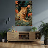 Tiger Staring Look From The Flowers (Single Panel) Nature Wall Art