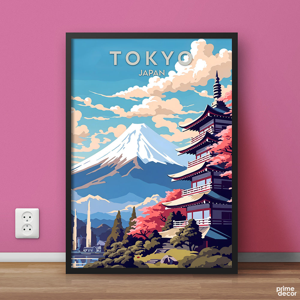 Tokyo Japan Colorful Illustration Series | Travel Poster Wall Art - Prime Décor