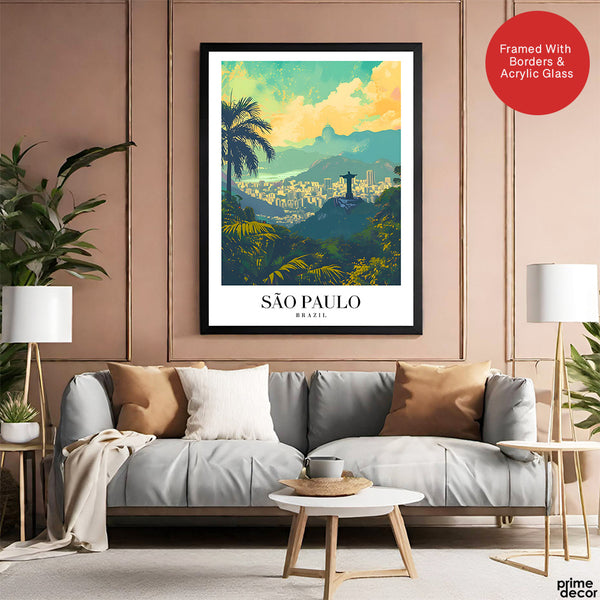 Sao Paulo City Brazil | Abstract Travel Artwork #00651