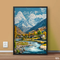 Gilgit Pakistan Colorful Illustration Series | Travel Poster Wall Art - Prime Décor