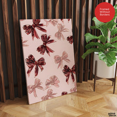 Elegant Ribbon Bows On Pink Background | Abstract Fashion Artwork #00657