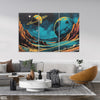 Abstract Artwork Of Planets & Universe (3 Panel) Space Wall Art