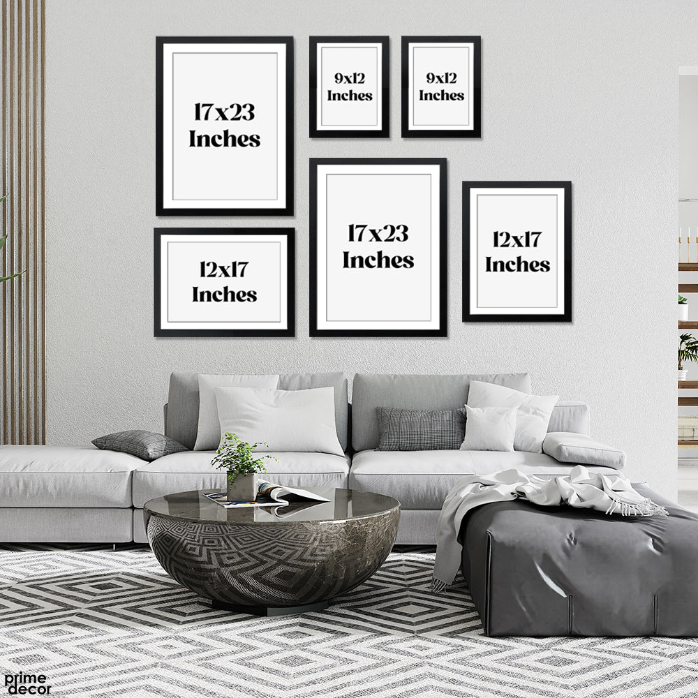 Sea Blue Allah Muhammad Calligraphy With Mosque (6 Panel) Islamic Wall Art - Prime Décor