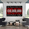 I AM CEO With Dollars Background (Single Panel) Office Wall Art