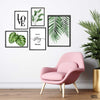 Let's Stay Home Botanical leaves (6 Panel) Motivational Wall Art