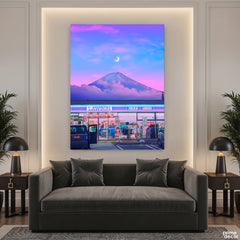 Crescent Over Mount Fuji