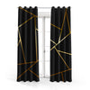 Black With Golden Foil Strip | Abstract Curtains #066