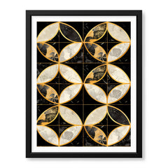 Black & Gold Geometric Shapes Artwork | Abstract Fashion Artwork #00679