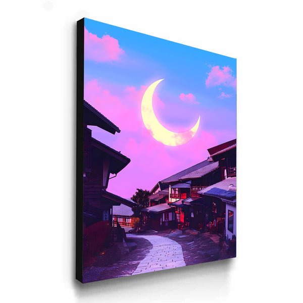 Vaporwave Town Moon Glow