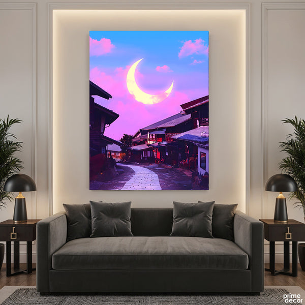 Vaporwave Town Moon Glow