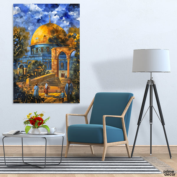 Beautiful Abstract Artwork Of Masjid Al Aqsa (Single Panel) Islamic Wall Art