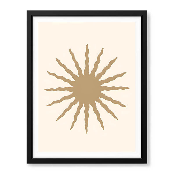 Khaki Color Sun Portrait Over Beige Background | Abstract Fashion Artwork #0067 - Prime Décor