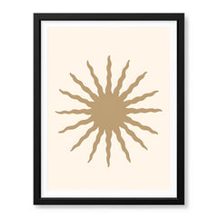 Khaki Color Sun Portrait Over Beige Background | Abstract Fashion Artwork #0067 - Prime Décor