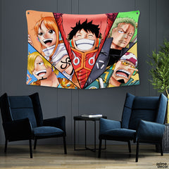 One Piece Characters Collage Art | Anime Tapestry - Prime Décor