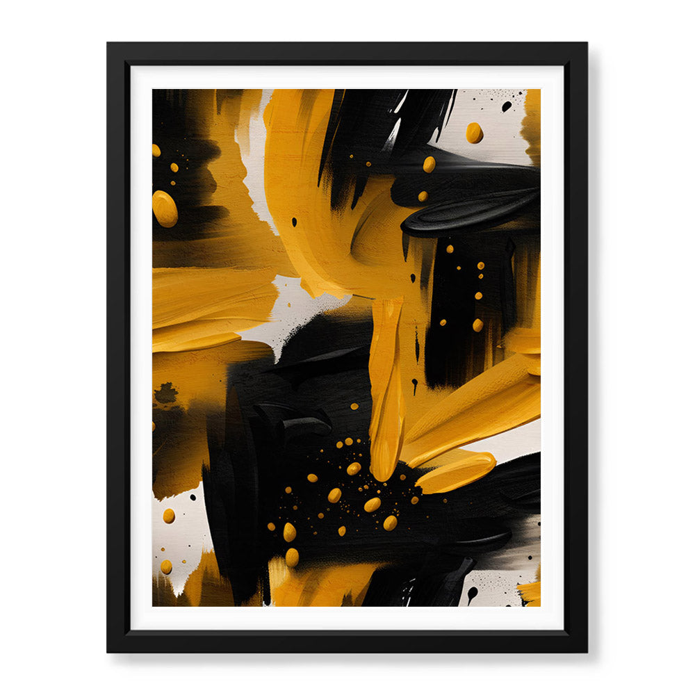Black & Gold Abstract Brush Paint Stroke Artwork | Abstract Fashion Ar ...