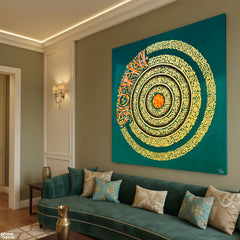 Ayatul Kursi & Darood Shareef Gold Leaf Original Painting Acrylic Wall Art | Handmade Painting