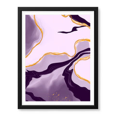 Abstract Pink & Purple Artwork With Golden Lines  | Abstract Fashion Artwork #00689