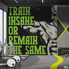 Green Train Insane Skull Muscular | Gym Wallpaper Mural - Prime Décor