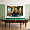 Corporate Lion Playing Snooker Urban Art | Sports Tapestry