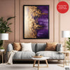 Abstract Beige & Purple Artwork With Golden Foil | Abstract Fashion Artwork #00690