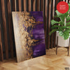 Abstract Beige & Purple Artwork With Golden Foil | Abstract Fashion Artwork #00690