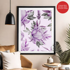 Beautiful Pink & Purple Floral Artwork | Abstract Floral Artwork #00691