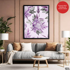 Beautiful Pink & Purple Floral Artwork | Abstract Floral Artwork #00691