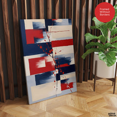 Abstract Red & Blue Geometric Shape Artwork | Abstract Fashion Artwork #00699