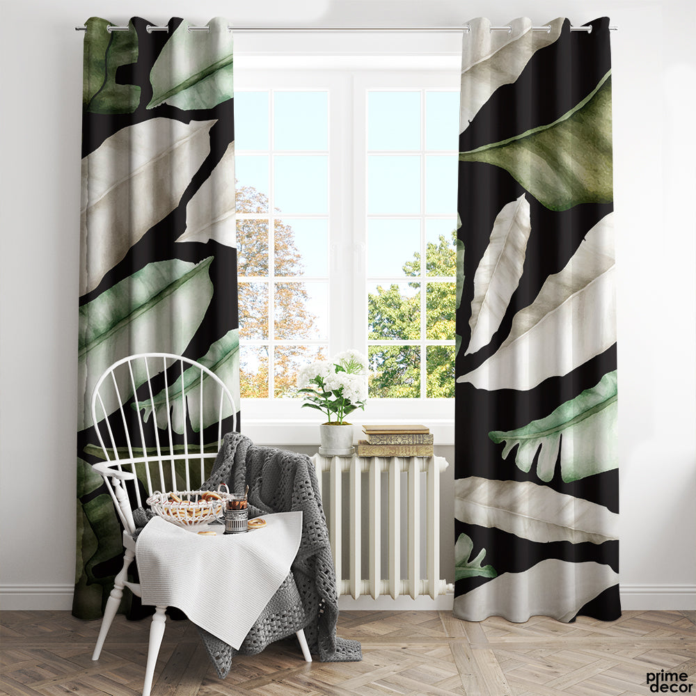 Elegant Seamless Tropical Leaves | Nordic Curtains #069 - Prime Décor