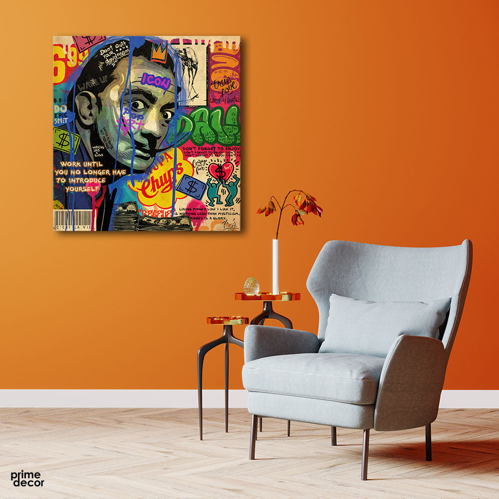 Salvador Dali Colorful Artwork (Single Panel) Square Wall Art - Prime Décor