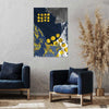 Navy & Mustard Texture Art (Single Panel) Wall Art