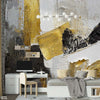 Beautiful Black & Gold Hand Paint Style Artwork | Abstract Wallpaper Mural