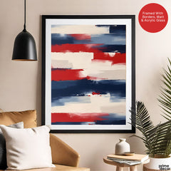 Abstract Red & Blue Paint Stroke Artwork | Abstract Fashion Artwork #00700
