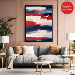 Abstract Red & Blue Paint Stroke Artwork | Abstract Fashion Artwork #00700
