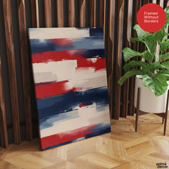 Abstract Red & Blue Paint Stroke Artwork | Abstract Fashion Artwork #00700