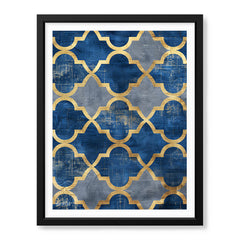 Gray & Blue Artwork With Golden Shades | Abstract Signature Artwork #00706