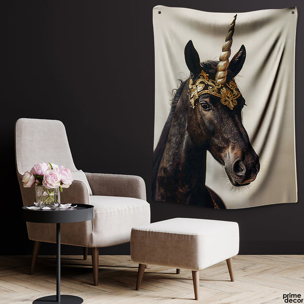 Beautiful Black Unicorn | Animal Tapestry