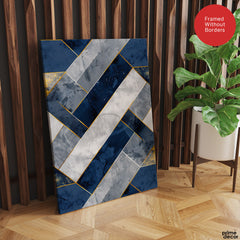 Blue Gray & Gold Mystic Marble Style Pattern | Abstract Signature Artwork #00710