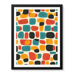 Abstract Colorful Stones Pattern Artwork With Beige Background | Abstract Fashion Artwork #00719