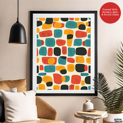 Abstract Colorful Stones Pattern Artwork With Beige Background | Abstract Fashion Artwork #00719