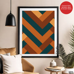 Blue Brown & Orange Abstract Pattern Design Artwork | Abstract Fashion Artwork #00725