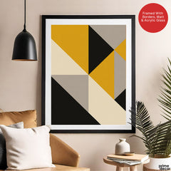Gray Black & Gold Abstract Pattern Shapes Artwork | Abstract Fashion Artwork #00727