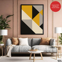 Gray Black & Gold Abstract Pattern Shapes Artwork | Abstract Fashion Artwork #00727