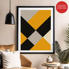Gray Black & Gold Abstract Shapes Artwork | Abstract Fashion Artwork #00729