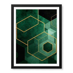 Mystic Marble Series Geometric Shapes - Emerald | Abstract Signature Artwork #00732