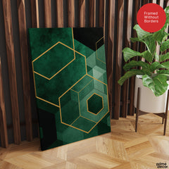 Mystic Marble Series Geometric Shapes - Emerald | Abstract Signature Artwork #00732