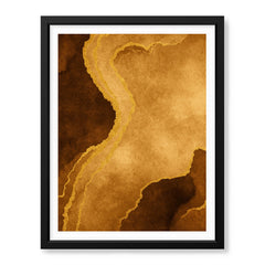 Mystic Marble Series Paint Stroke - Brown & Gold | Abstract Signature Artwork #00738