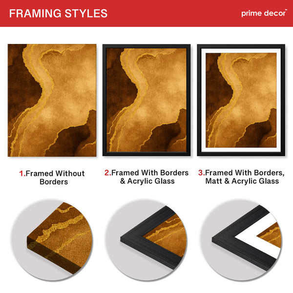 Mystic Marble Series Paint Stroke - Brown & Gold | Abstract Signature Artwork #00738